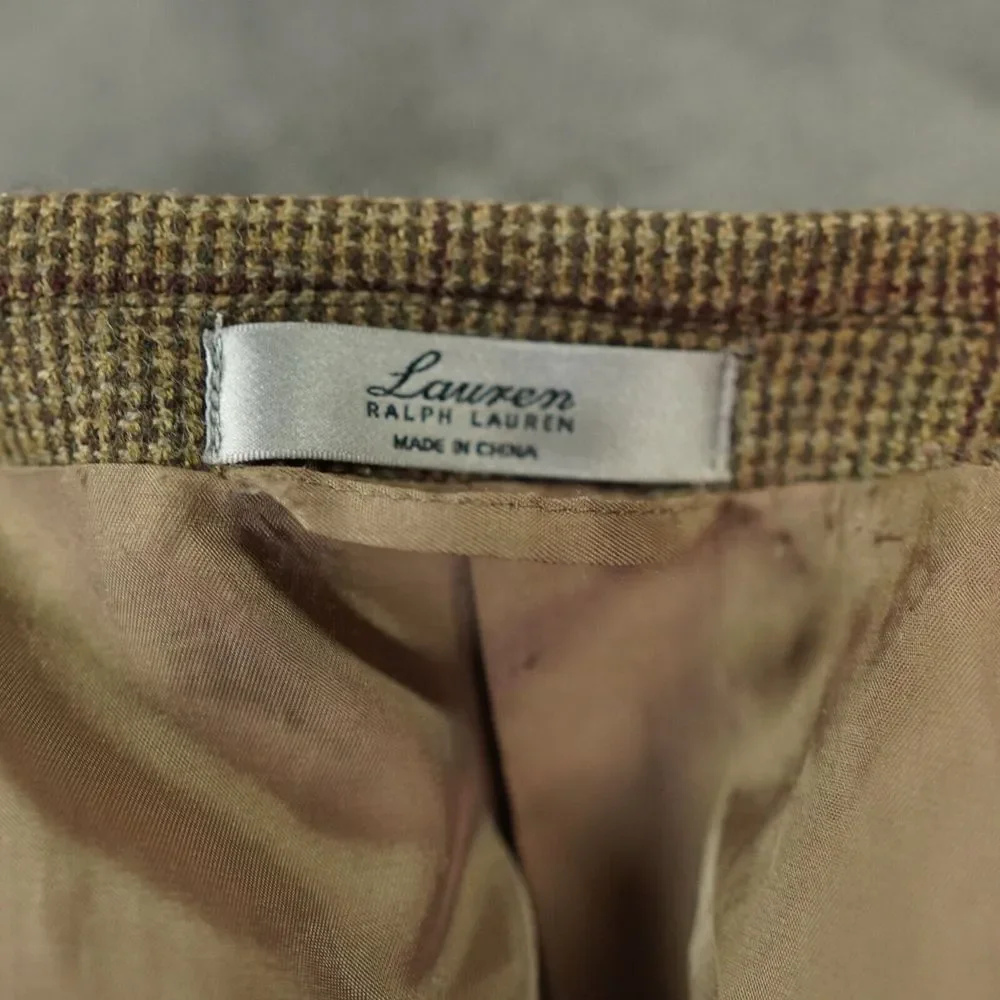 Vinatge Lauren Ralph Lauren Blazer Men 43R Brown Wool Houndstooth Sports‎ Coat